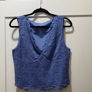 Blue Lace Sleeveless Top